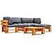 Set Divani Da Giardino Su Pallet 4pz Cuscini Grigi Legno Fsc - Foto miniatura 1
