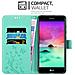 Custodia Compatibile Con Lg K10 2018 In Turchese Fiore - Coperchio Protettivo In Design Floreale Con Chiusura Magnetica, Funzione Stand E Slot Per Carte - Foto miniatura 2