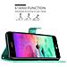 Custodia Compatibile Con Lg K10 2018 In Turchese Fiore - Coperchio Protettivo In Design Floreale Con Chiusura Magnetica, Funzione Stand E Slot Per Carte - Foto miniatura 3