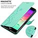 Custodia Compatibile Con Lg K10 2018 In Turchese Fiore - Coperchio Protettivo In Design Floreale Con Chiusura Magnetica, Funzione Stand E Slot Per Carte - Foto miniatura 4