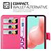 Custodia Compatibile Con Samsung Galaxy A41 In Rosa Vivo - Coperchio Protettiva Con Chiusura Magnetica, Funzione Stand E Tasca Per Le Carte - Foto miniatura 3
