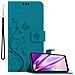 Custodia Compatibile Con Samsung Galaxy A32 5g In Blu Fiore - Coperchio Protettivo In Design Floreale Con Chiusura Magnetica, Funzione Stand E Slot Per Carte - Foto miniatura 1