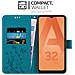 Custodia Compatibile Con Samsung Galaxy A32 5g In Blu Fiore - Coperchio Protettivo In Design Floreale Con Chiusura Magnetica, Funzione Stand E Slot Per Carte - Foto miniatura 3