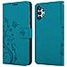 Custodia Compatibile Con Samsung Galaxy A32 5g In Blu Fiore - Coperchio Protettivo In Design Floreale Con Chiusura Magnetica, Funzione Stand E Slot Per Carte - Foto miniatura 8