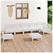 Set Divani Da Giardino 8 Pz In Legno Massello Di Pino Bianco - Foto miniatura 1