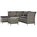 Set Divani Da Giardino 4 Pz Con Cuscini In Polyrattan Grigio - Foto miniatura 3