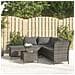 Set Divani Da Giardino 4 Pz Con Cuscini In Polyrattan Grigio - Foto miniatura 1