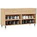 Panca Porta Scarpe Rovere Sonoma 102x35x55 Cm Legno Multistrato - Foto miniatura 10