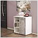 Mobiletto Credenza Da Interno Soggiorno Salotto In Legno Nobilitato Bilaminato Con 1 Anta E 3 Ripiani Linea Classic - Bianco Anta Grigio Chiaro - Foto miniatura 1