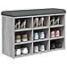 Panca Porta Scarpe Grigio Sonoma 82x32x50 Cm Legno Multistrato - Foto miniatura 3