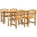Set da Pranzo per Giardino 5 pz in Legno Massello di Teak - Foto miniatura 1