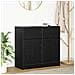 Credenza con Cassetto Rovere Nero 80x34x76 cm Legno Multistrato - Foto miniatura 1