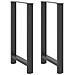 Gambe Per Tavolino Antracite 2 Pz 60x(100-101) Cm Acciaio - Foto miniatura 1