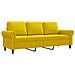 Divano A 3 Posti Giallo 180 Cm In Velluto - Foto miniatura 1