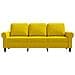 Divano A 3 Posti Giallo 180 Cm In Velluto - Foto miniatura 3