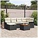 Set Divano da Giardino 7 Pezzi con Cuscini in Polyrattan Nero - Foto miniatura 2