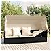 Lettino Prendisole Esterno con Tetto e Cuscini Nero Polyrattan - Foto miniatura 2