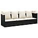 Lettino Prendisole Esterno con Tetto e Cuscini Nero Polyrattan - Foto miniatura 6