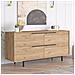 Abey Credenza A 4 Ante Con Finitura Legno E Metallo Nero 160x75cm - Foto miniatura 2