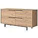 Abey Credenza A 4 Ante Con Finitura Legno E Metallo Nero 160x75cm - Foto miniatura 4