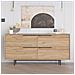 Abey Credenza A 4 Ante Con Finitura Legno E Metallo Nero 160x75cm - Foto miniatura 1