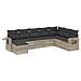 Set Divano da Giardino 8pz con Cuscini Grigio Chiaro Polyrattan - Foto miniatura 1