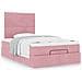 Struttura Letto Pouf con Materasso Rosa 120x200 cm Velluto - Foto miniatura 4