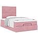 Struttura Letto Pouf con Materasso Rosa 120x200 cm Velluto - Foto miniatura 5