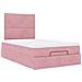 Struttura Letto Pouf con Materasso Rosa 120x200 cm Velluto - Foto miniatura 6