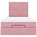 Struttura Letto Pouf con Materasso Rosa 120x200 cm Velluto - Foto miniatura 7