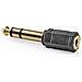 Adattatore Audio Diritto Da 6,35 Mm Maschio A 3,5 Mm Femmina, Nero / Oro - Foto miniatura 2