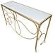 Consolle Art In Ferro, Mdf E Specchio Gold - 140 X 40 X H 80 Cm - Foto miniatura 3