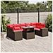 Set Divani da Giardino 8 pz con Cuscini Marrone in Polyrattan - Foto miniatura 2