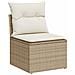 Set di divani 6 pz Beige e Bianco Crema - Foto miniatura 3
