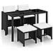 Set Da Pranzo Esterno 11 Pezzi Polyrattan Nero - Foto miniatura 1