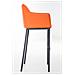 Sgabello Alto Bar DAMASO in Similpelle - Sedia Sgabello con Braccioli e Schienale Imbottiti e Poggiapiedi l Sgabello Fisso Bar Cucina Pub in Acciaio - H 83 cm Arancione Nero - Foto miniatura 3