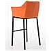 Sgabello Alto Bar DAMASO in Similpelle - Sedia Sgabello con Braccioli e Schienale Imbottiti e Poggiapiedi l Sgabello Fisso Bar Cucina Pub in Acciaio - H 83 cm Arancione Nero - Foto miniatura 4