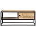 Tavolino Con Anta Intagliata 90x55x36 Cm Legno Di Mango Grezzo - Foto miniatura 4