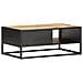 Tavolino Con Anta Intagliata 90x55x36 Cm Legno Di Mango Grezzo - Foto miniatura 6