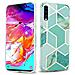 Custodia Compatibile Con Samsung Galaxy A70 In Marmo Verde Chiaro Verde Oro No. 3 - Coperchio Protettivo In Silicone Tpu Con Motivo A Mosaico - Foto miniatura 1
