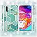 Custodia Compatibile Con Samsung Galaxy A70 In Marmo Verde Chiaro Verde Oro No. 3 - Coperchio Protettivo In Silicone Tpu Con Motivo A Mosaico - Foto miniatura 5