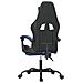 Sedia da Gaming Girevole con Poggiapiedi Nero e Blu Similpelle - Foto miniatura 4