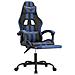 Sedia da Gaming Girevole con Poggiapiedi Nero e Blu Similpelle - Foto miniatura 5