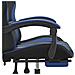 Sedia da Gaming Girevole con Poggiapiedi Nero e Blu Similpelle - Foto miniatura 8