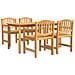 Set da Pranzo per Giardino 5 pz in Legno Massello di Teak - Foto miniatura 1