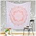 Tappeto Da Parete Con Mandala In Cotone Bianco E Rosa - 208x232cm Per Decorare Il Tuo Spazio - Foto miniatura 2
