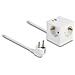 Presa di corrente Cube a 3 vie con chiusura a prova di bambino e caricatore USB PD 3.0 20 W, cavo da 1,5 m, bianco - Foto miniatura 1