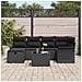 Set divano da giardino 7 pezzi con cuscini in polyrattan nero,  Divano da giardino 2 posti con spazio di stoccaggio e cuscini in polyrattan nero - Foto miniatura 3