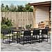 Set da Pranzo da Giardino 9 Pezzi con Cuscini Nero Rattan Polimerico - Foto miniatura 4