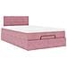 Struttura Letto Pouf con Materasso Rosa 120x200 cm Velluto - Foto miniatura 5